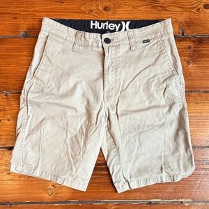 Hurley Men's Khaki Flat Front Shorts